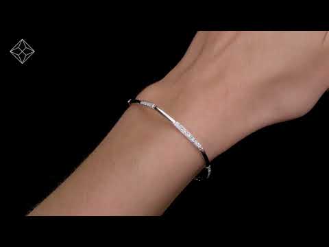 UD3271 - SILVER AND WHITE TOPAZ SQUARE BRACELET - TESORO COLLECTION