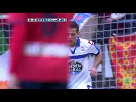 Gol de Camuñas (2-1) en el Osasuna - Deportivo de la Coruña - HD