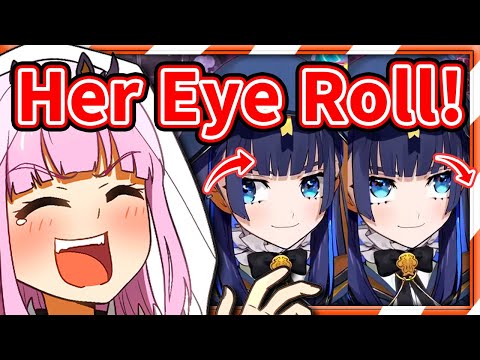Calli Can't Stop Laughing at The Cleanest Kronii Eye Roll Ever 【Mori Calliope / HololiveEN】