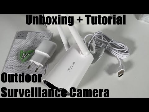 Outdoor Surveillance Camera, Dual 2.4GHz Wi-Fi Antenna, 1080P WLAN IP Camera unboxing & instructions