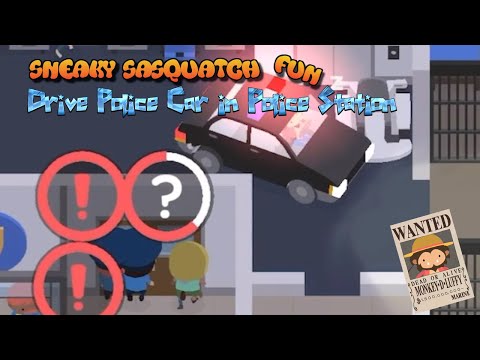 Sneaky Sasquatch Fun - Drive Police Car In Police Station [Dinsun Video]