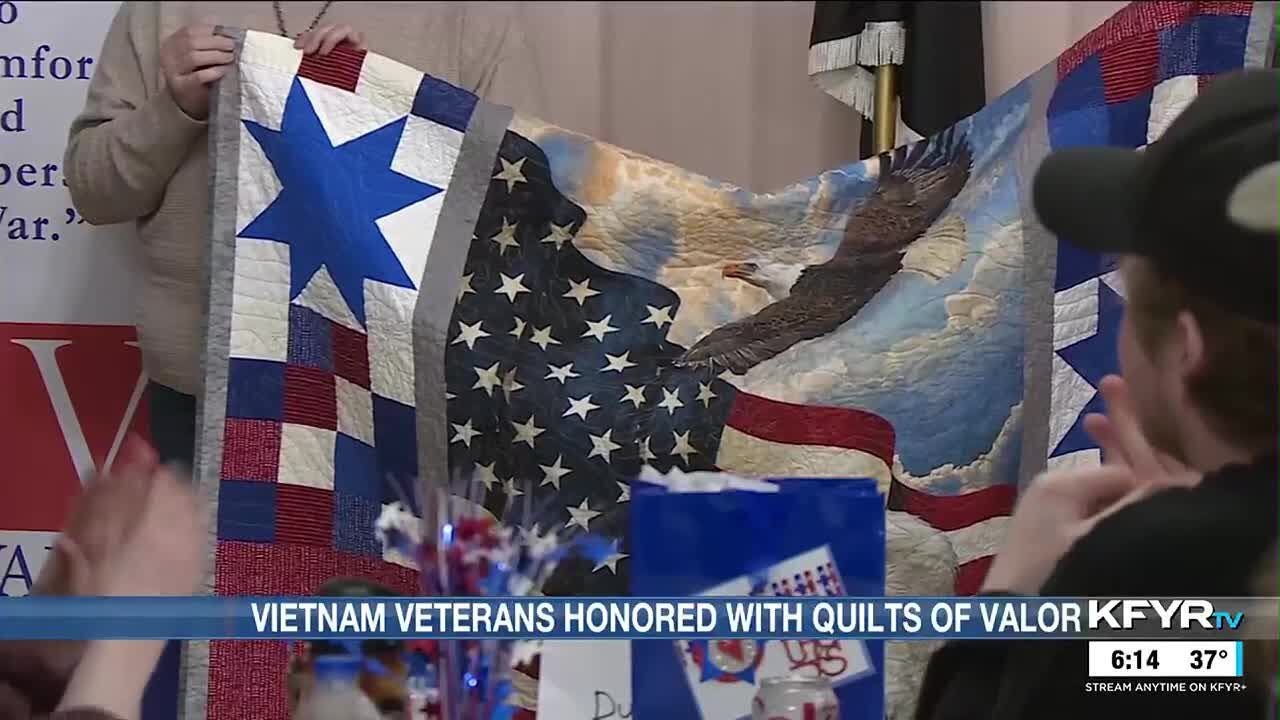 Vietnam veterans honored with quilts of valor