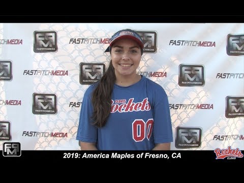 2019 America Maples Pitcher and Second Base Softball Skills Video - Clovis Rockets