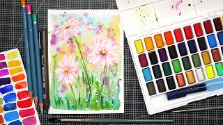 Easy Daisies // Summer Watercolor Series