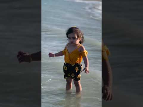 Hira baby enjoying beach 🏝️ #mashaallah #hirababy