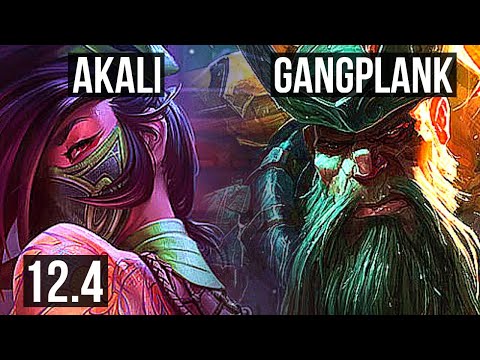 AKALI vs GANGPLANK (TOP) | Rank 3 Akali, 8 solo kills, Rank 24 | KR Challenger | 12.4