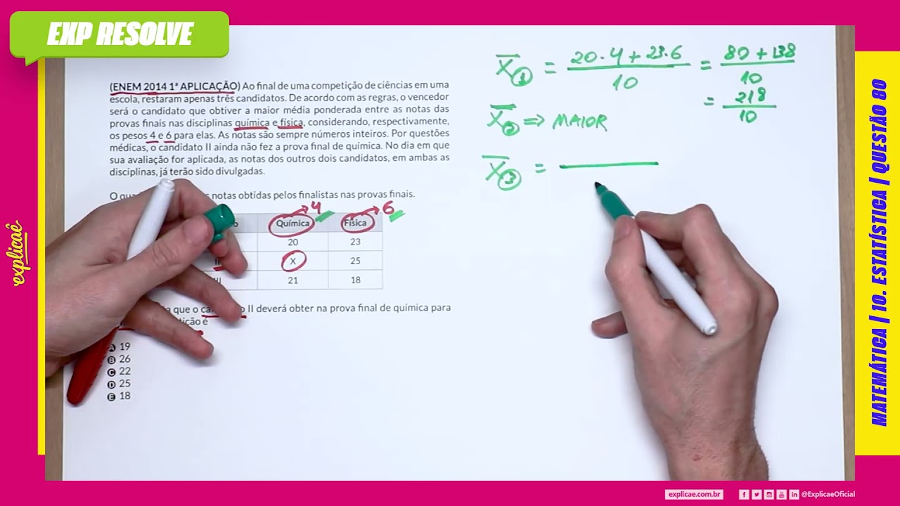 AO FINAL DE UMA COMPETIÇÃO DE CIÊNCIAS EM UMA ESCOLA, RESTARAM APENAS TRÊS (...) | ESTATI?STICA