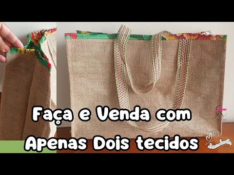 Passo a  Passo 163/365 💥 Sem Viés, Sacola, Ecobag,  Bolsa Compras, Faça com Apenas Dois Tecidos