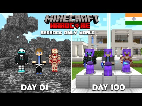 We Survived 100 Days In Bedrock Only World In Minecraft Hardcore (HINDI)