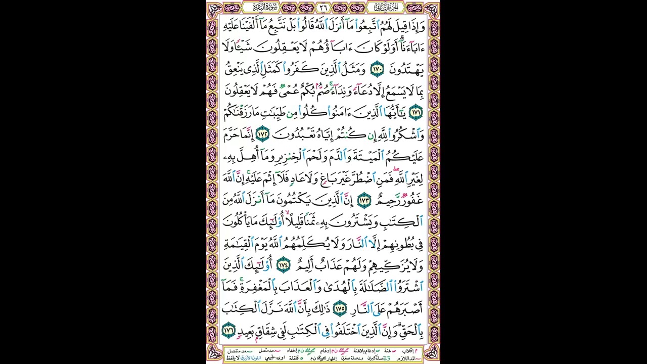 ٢٦ الصفحة ٢٦ من القرآن الكريم مكررة ١٠ مرات سورة البقرة