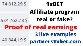 1xbet affiliate. 3 live proof earning. 1xbet affiliates real or fake? Real earni