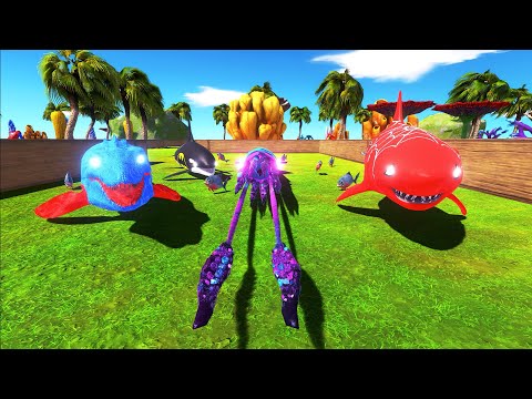 SPIDERMAN MEGALODON TEAM DEATH RUN vs FPS AVATAR - Animal Revolt Battle Simulator
