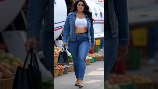 Download lagu Curvy Airport Look in Blue Denim | Plus Size Fashion Walk | Lady Style X mp3