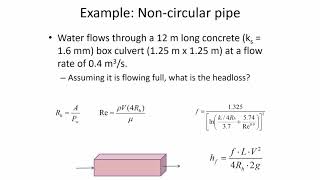 CE 331 - Class 6 (31 Jan 2019) Non-Circular Conduits, Local Losses
