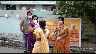 COVID 19 - VT Vijayawada distributed dry ration to 10 families, purohits from 12 temples and distributed ORS packets to nurses,Police and Municipality staff