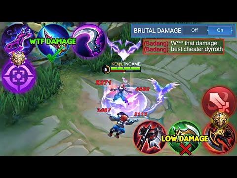WHY DYRROTH 1 SHOT BUILD IS TOO MUCH BROKEN!? ABNORMAL DAMAGE!! | MYTHIC RANK BEST BUILD MLBB