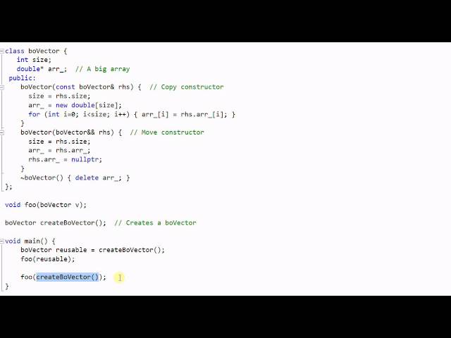 Thumbnail of Move semantics and R-value references lesson