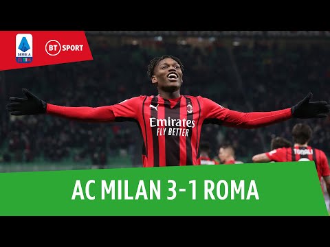 Milan vs Roma (3-1) | Rafael Leao seals a huge win over 9-man Roma! | Serie A Highlights