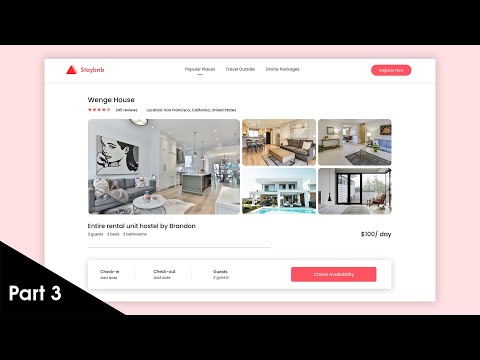 Create Travel Website Design | Website Design Like Airbnb Using HTML And CSS