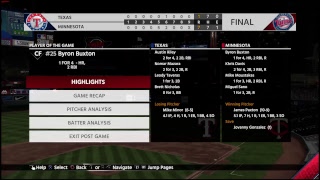 MLB 2020: Twins (65-42) vs Rangers (38-72)