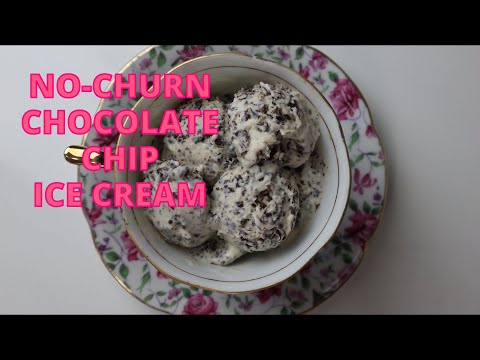 CHOCOLATE CHIP ICE CREAM! No-Churn! No Ice Cream Maker! So EASY!