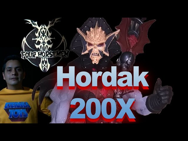Vídeo relacionado con Masters of the Universe y He-Man Figura de acción Savage Eternia Hordak, juguete coleccionable de villano MOTU con accesorio de murciélago y alas