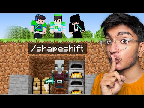 Minecraft Manhunt (1V3) But I Can Secretly SHAPESHIFT..!