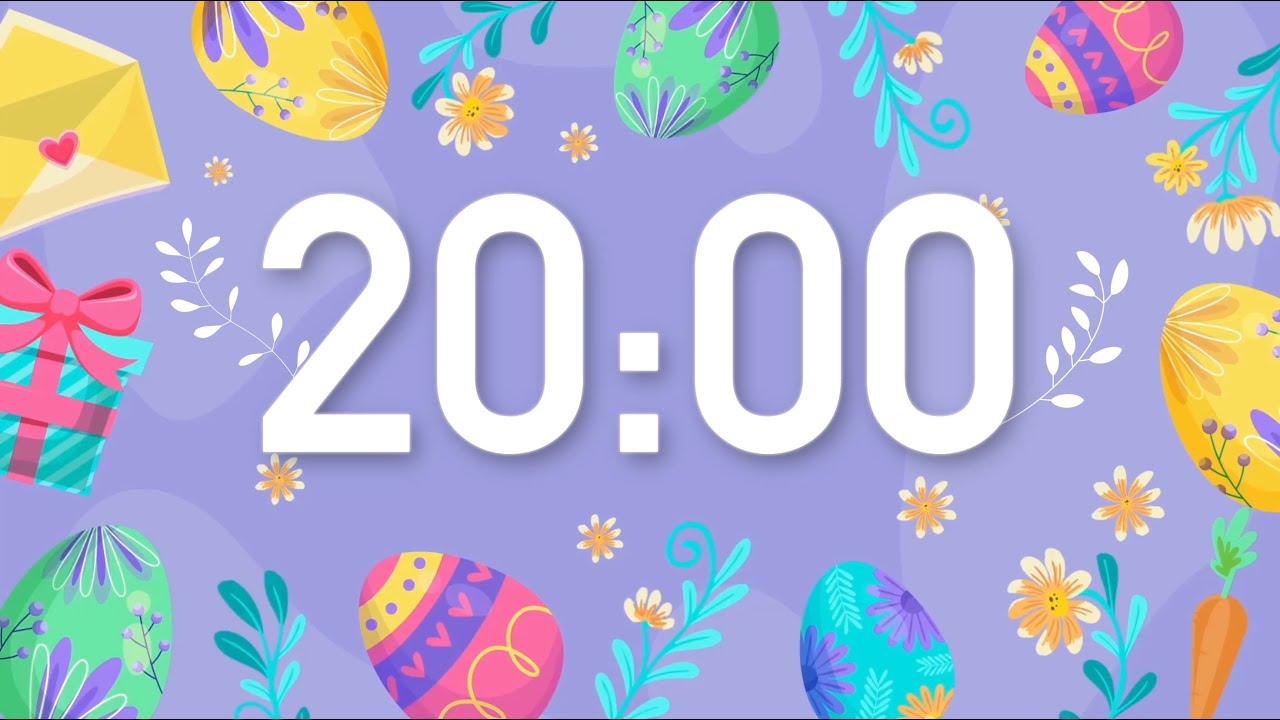 20 Minute Easter Timer with Happy Music (4K) 🎵 🌷