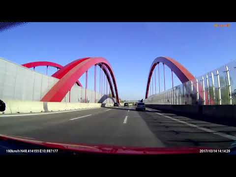 170 kpg average on German highway: Autobahn A8 Augsburg - München [Dashcam]