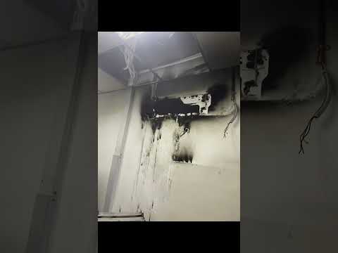 Panasonic A/C sets itself on fire after running for 24h #shorts