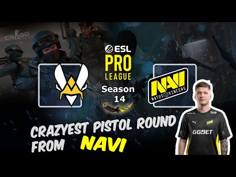 Crazyest pistol round from NAVI on Nuke, Vitality vs NAVI, ESL Pro League Season 14
