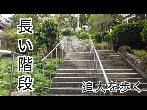 情報学科 追大を歩く6_長い階段【安威】（追手門学院大学）