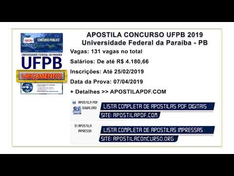 Apostila Concurso UFPB 2019 - Edital, Inscrição e Apostilas
