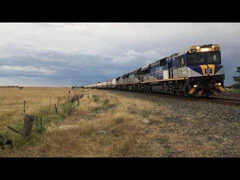 CM3303, VL362, VL355 SG Cement train slowly passing Wallan