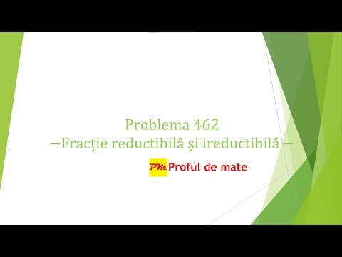 Problema 462: Fracție reductibilă și ireductibilă #profuldemate2020 #Bacalaureat #EvaluareNațională