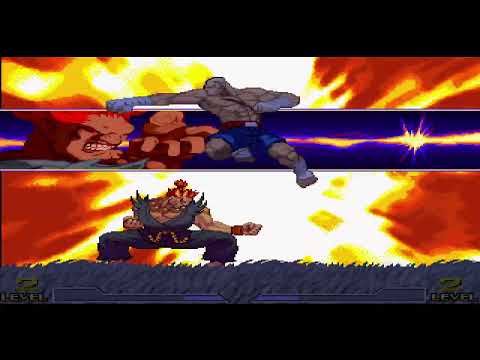 Akuma Rehyped vs Sagat Rehyped | Marvel vs Capcom MAX Gameplay