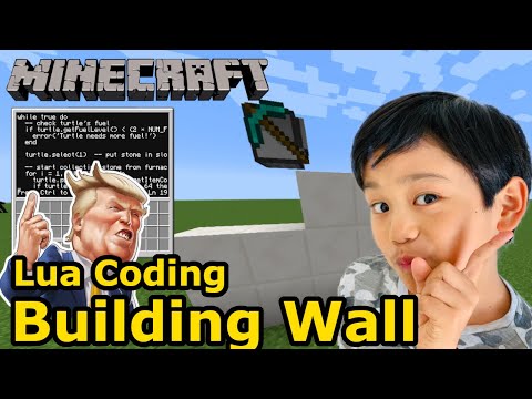 Minecraft Coding (7) Automatically Building Wall using Lua Programming