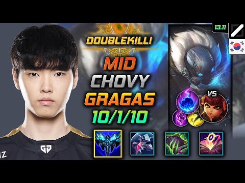 Gragas Mid Build Chovy Everfrost Arcane Comet - LOL KR Challenger Patch 13.11