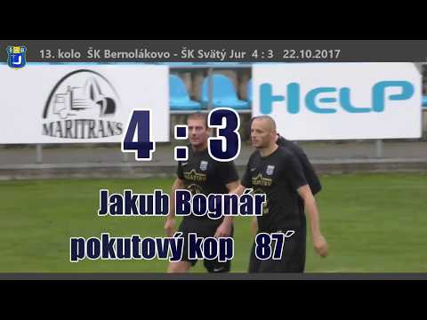 ŠK Bernolákovo - ŠK Svätý Jur 4:3  22.10.2017 13.kolo Góly