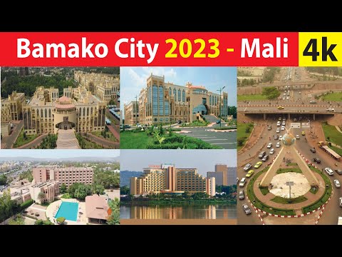 Cidade de Bamako, Mali 4K por drone 2023