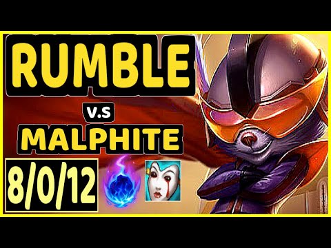 WHITEKNIGHT (RUMBLE) vs MALPHITE - 8/0/12 KDA TOP CHALLENGER GAMEPLAY - EUW