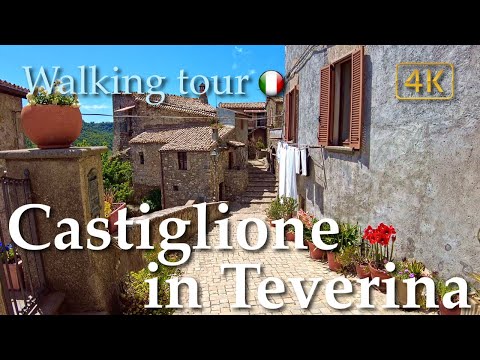 Castiglione in Teverina (Lazio), Italy【Walking Tour】History in Subtitles - 4K