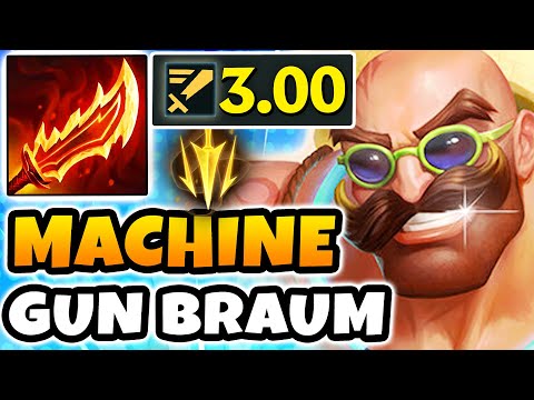 Braum Jungle but I'm a Machine Gun that can 1V5... (3.00 ATTACK SPEED)