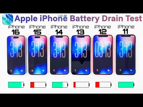 iPhone 16 vs 15 vs 14 vs 13 vs 12 vs 11 - iOS 26 EXTREME Battery Life DRAIN Test 