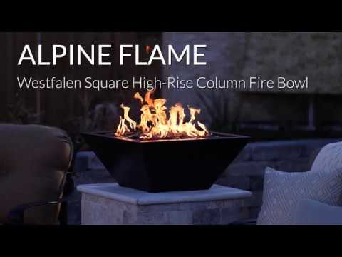 Alpine Flame Westfalen Square High-Rise Column Fire Bowl-Oil Rubbed Bronze Video