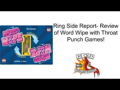 Ring Side Report-Board Game  Review of Word Wipe!