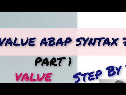 VALUE  ABAP 7.4 New Syntax Part 1