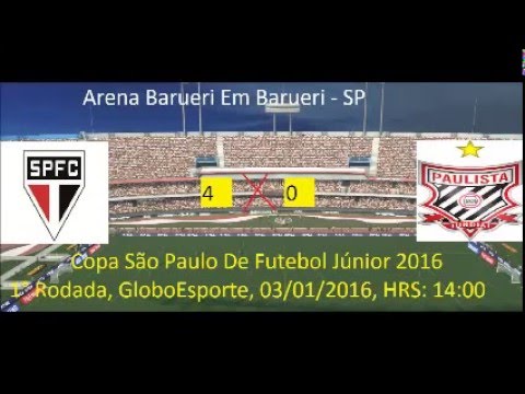 São Paulo x Paulista de Jundiai pela copinha são paulo 2016