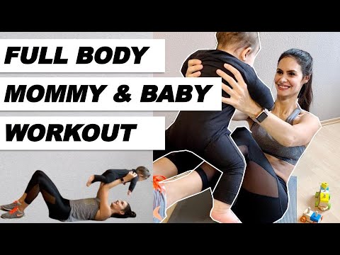 25 MIN WORKOUT MIT BABY - Ganzkörper Mama Baby Fitness für Hause I Sport & Rückbildung mit Baby!