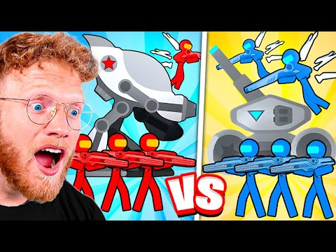 RED vs BLUE Stick Figure BATTLE in SPACE